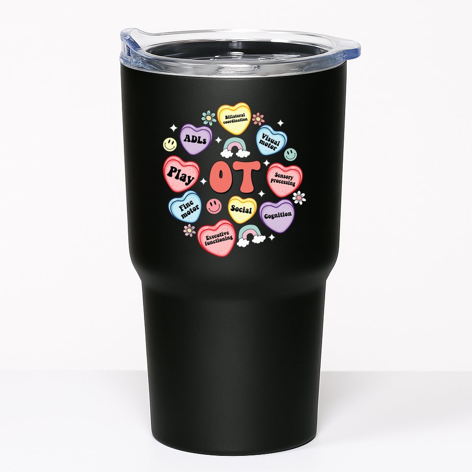 Occupational Therapy Candy Heart Valentines Day Tumbler