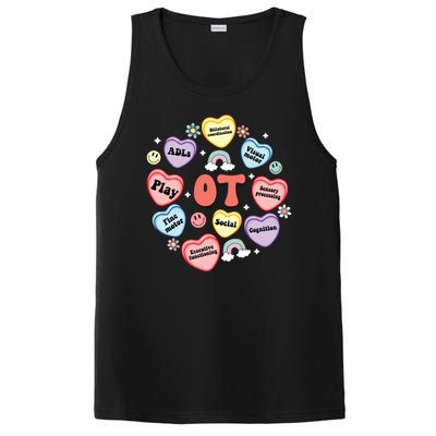 Occupational Therapy Candy Heart Valentines Day PosiCharge Competitor Tank