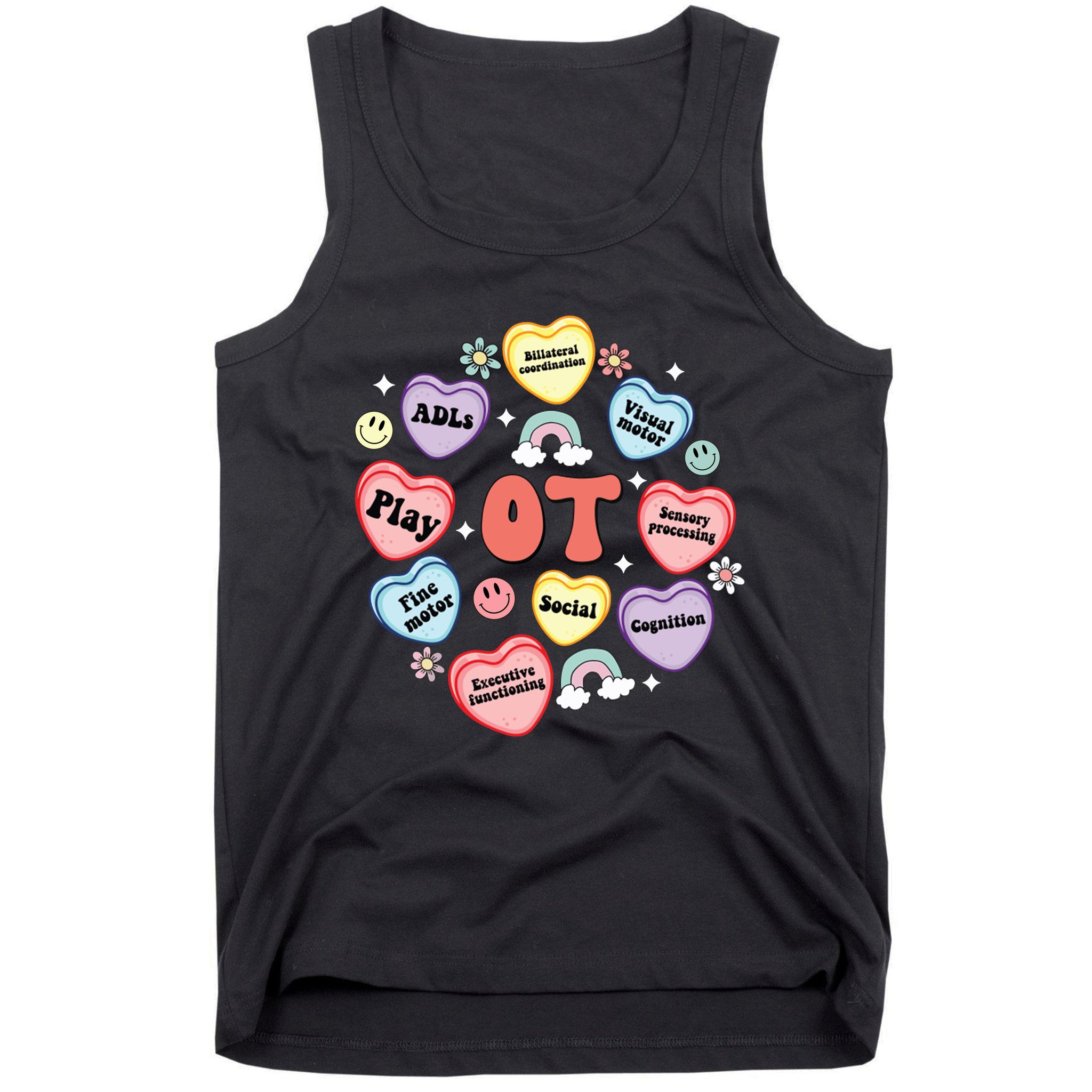 Occupational Therapy Candy Heart Valentines Day Tank Top