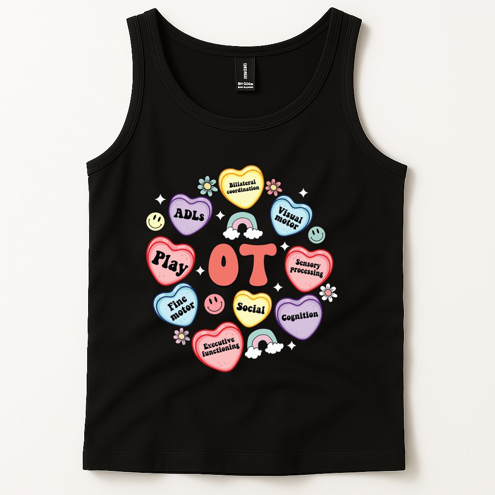 Occupational Therapy Candy Heart Valentines Day Tank Top