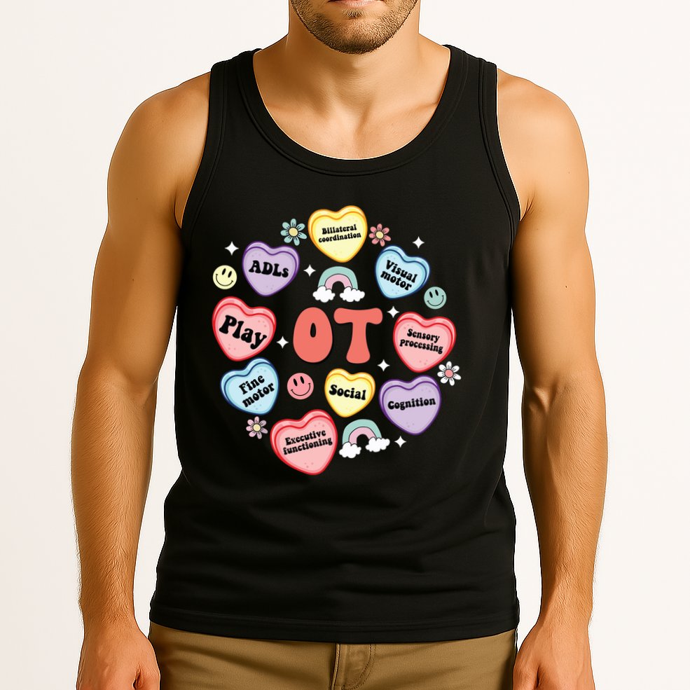 Occupational Therapy Candy Heart Valentines Day Tank Top
