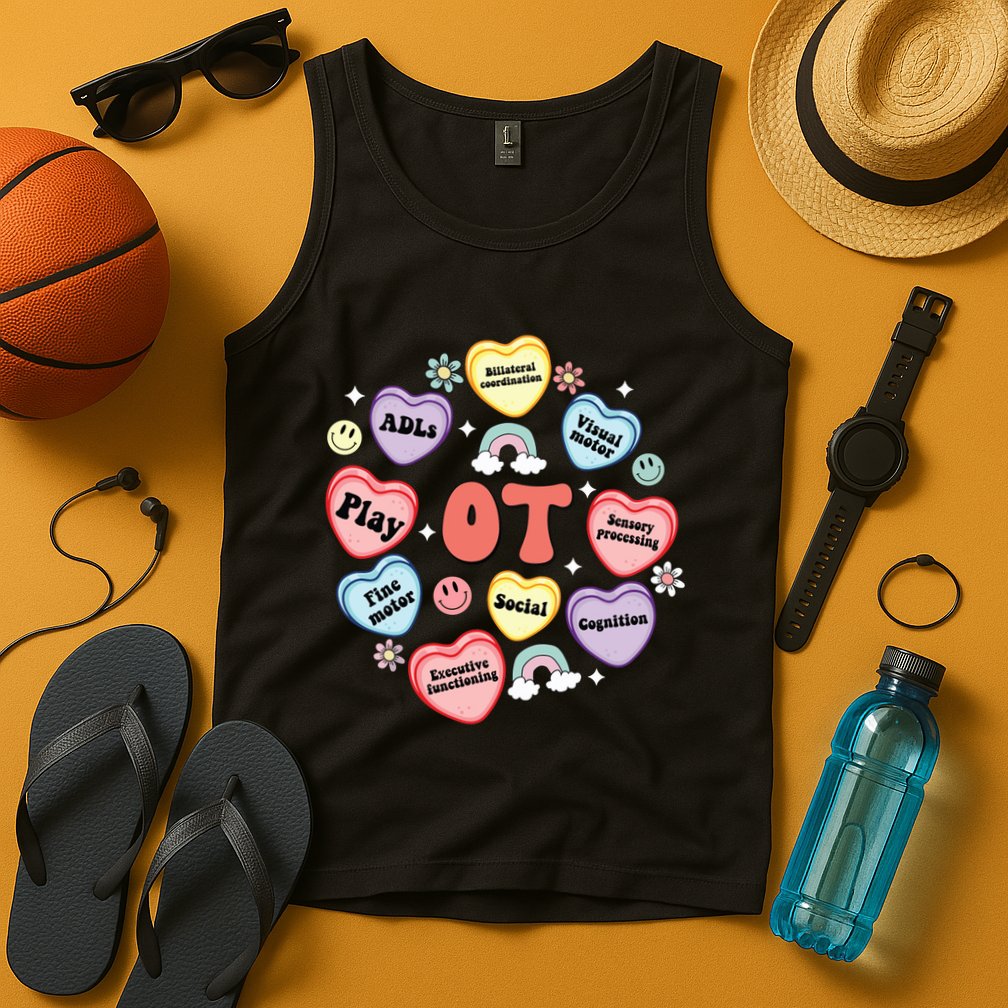 Occupational Therapy Candy Heart Valentines Day Tank Top