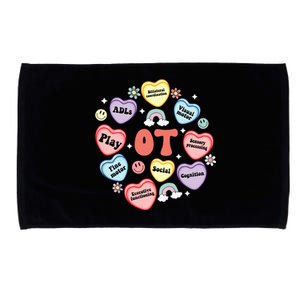 Occupational Therapy Candy Heart Valentines Day Microfiber Hand Towel