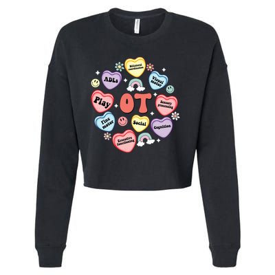 Occupational Therapy Candy Heart Valentines Day Cropped Pullover Crew