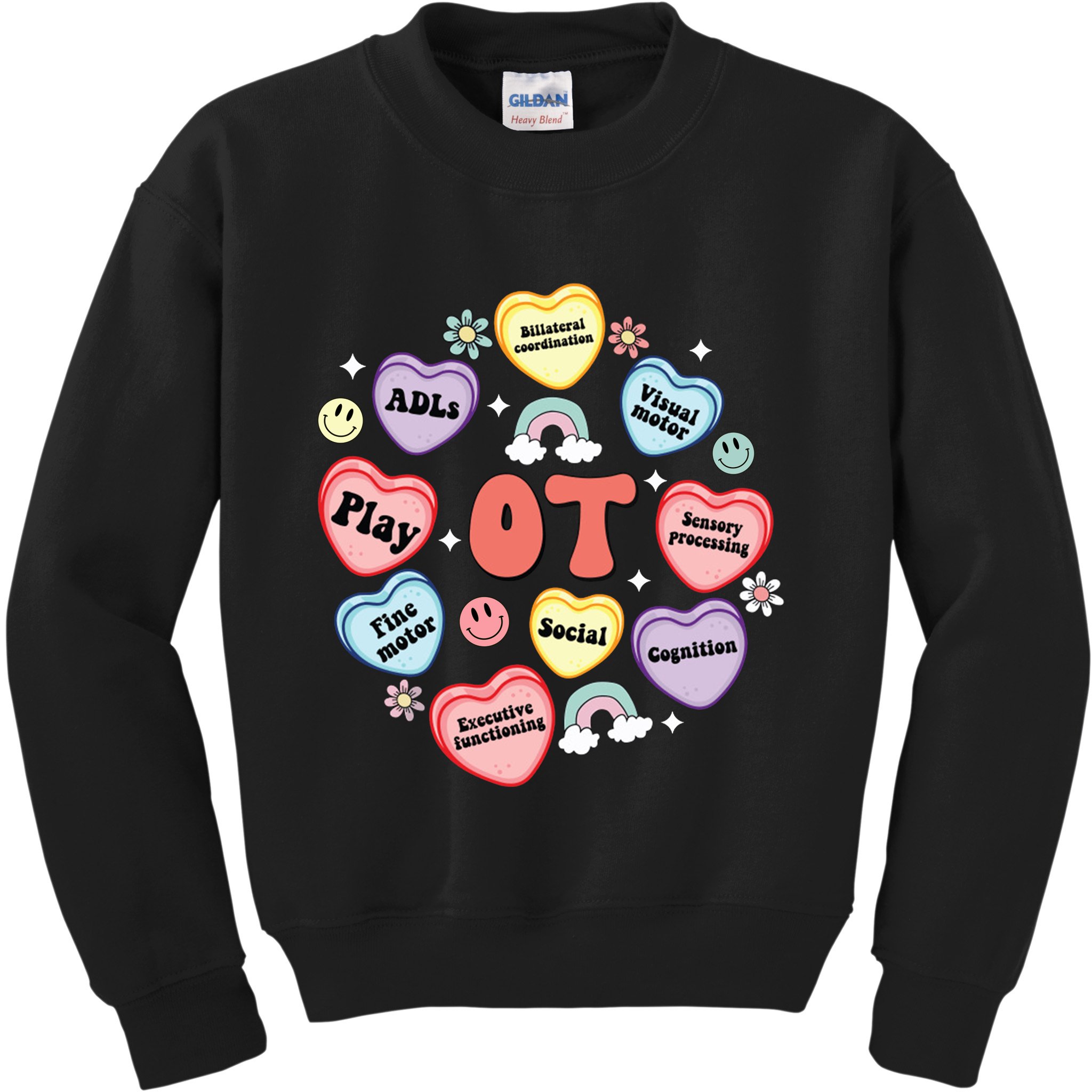 Occupational Therapy Candy Heart Valentines Day Kids Sweatshirt