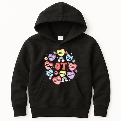 Occupational Therapy Candy Heart Valentines Day Kids Hoodie