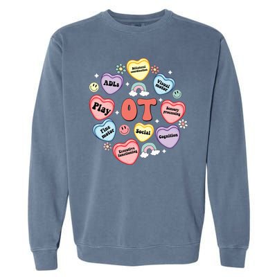 Occupational Therapy Candy Heart Valentines Day Garment-Dyed Sweatshirt