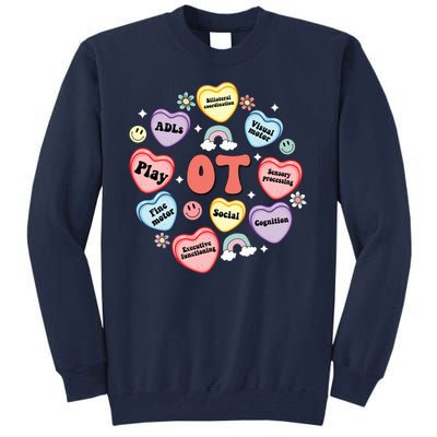 Occupational Therapy Candy Heart Valentines Day Tall Sweatshirt