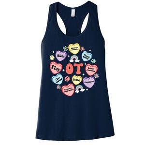 Occupational Therapy Candy Heart Valentines Day Women's Racerback Tank