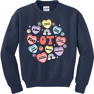 Occupational Therapy Candy Heart Valentines Day Kids Sweatshirt