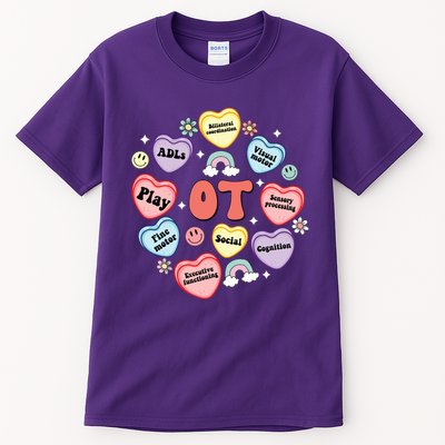 Occupational Therapy Candy Heart Valentines Day Tall T-Shirt