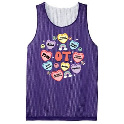 Occupational Therapy Candy Heart Valentines Day Mesh Reversible Basketball Jersey Tank