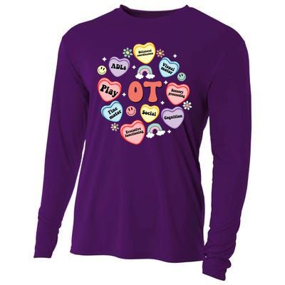 Occupational Therapy Candy Heart Valentines Day Cooling Performance Long Sleeve Crew