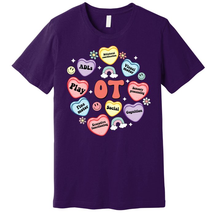 Occupational Therapy Candy Heart Valentines Day Premium T-Shirt