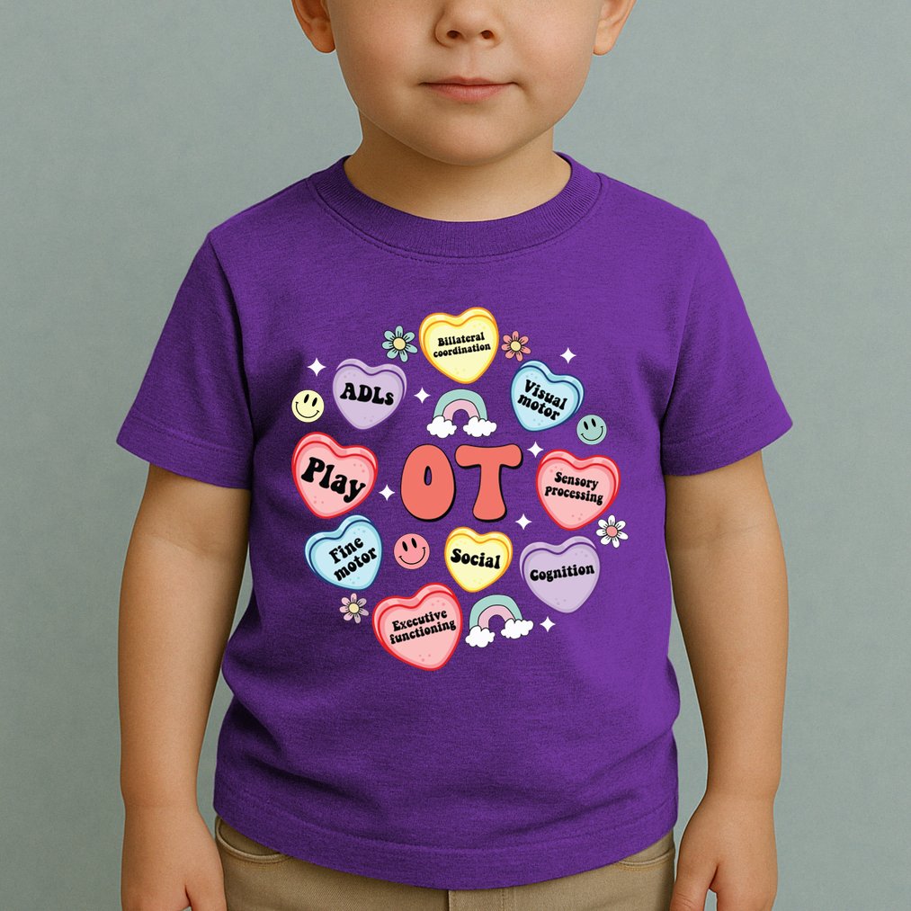 Occupational Therapy Candy Heart Valentines Day Toddler T-Shirt
