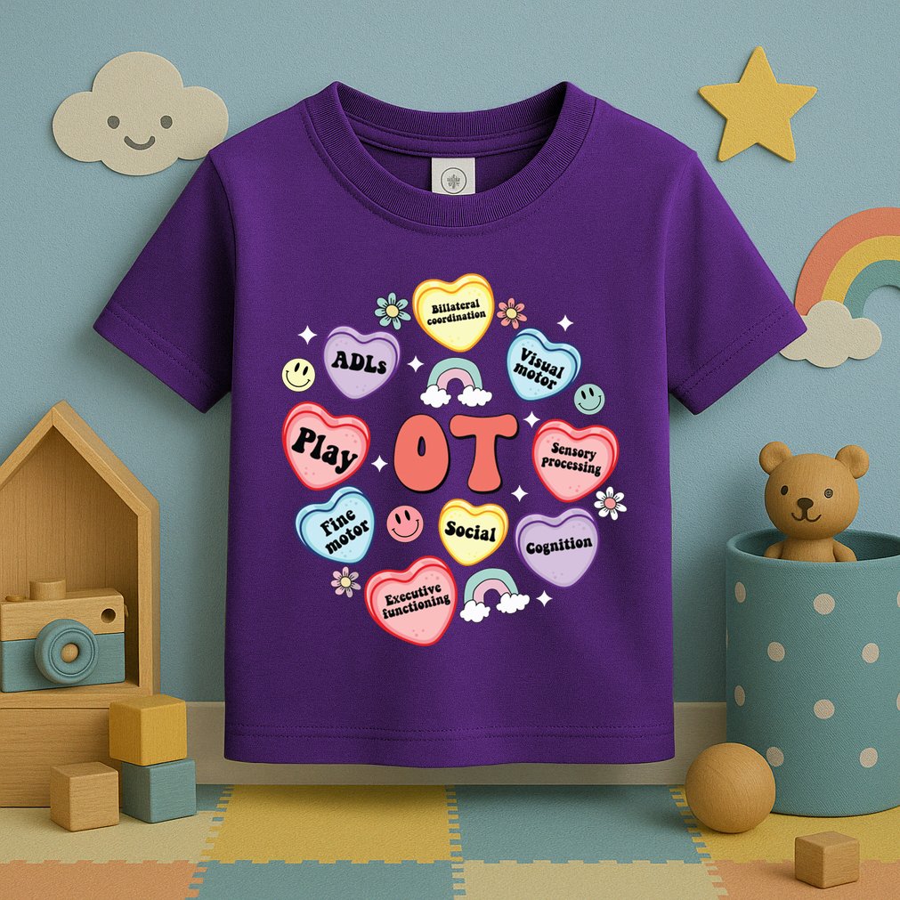 Occupational Therapy Candy Heart Valentines Day Toddler T-Shirt