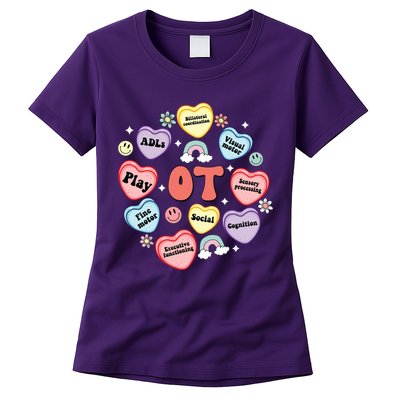 Occupational Therapy Candy Heart Valentines Day Womens T-Shirt