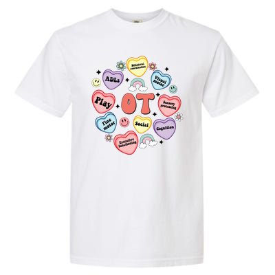 Occupational Therapy Candy Heart Valentines Day Garment-Dyed Heavyweight T-Shirt