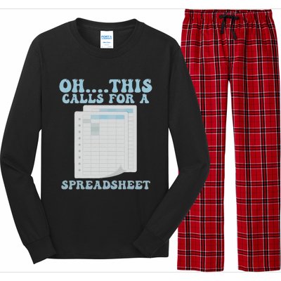 Oh... This Calls For A Spreadsheet Office Quote Saying Long Sleeve Pajama Set