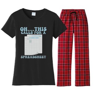 Oh... This Calls For A Spreadsheet Office Quote Saying Women's Flannel Pajama Set