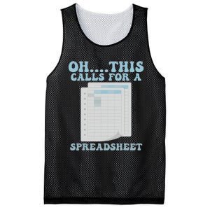 Oh... This Calls For A Spreadsheet Office Quote Saying Mesh Reversible Basketball Jersey Tank