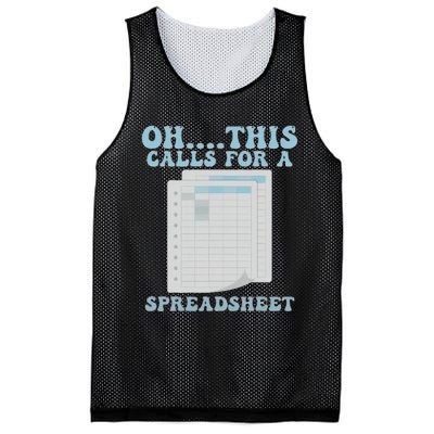 Oh... This Calls For A Spreadsheet Office Quote Saying Mesh Reversible Basketball Jersey Tank