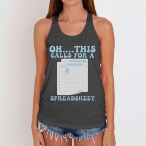 Oh... This Calls For A Spreadsheet Office Quote Saying Women's Knotted Racerback Tank