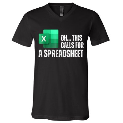 Oh This Calls For A Spreadsheet Funny Office V-Neck T-Shirt