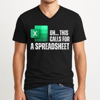 Oh This Calls For A Spreadsheet Funny Office V-Neck T-Shirt