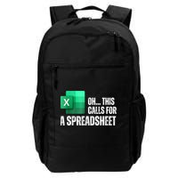 Oh This Calls For A Spreadsheet Funny Office Backpack