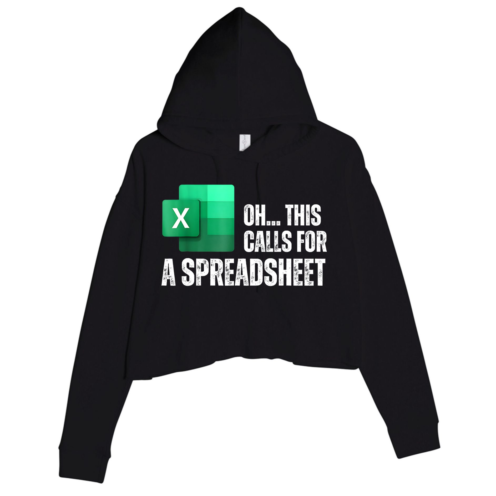 Oh This Calls For A Spreadsheet Funny Office Crop Fleece Hoodie