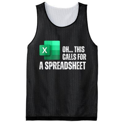 Oh This Calls For A Spreadsheet Funny Office Mesh Reversible Basketball Jersey Tank