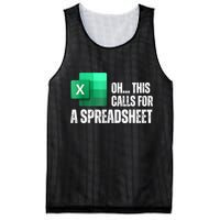 Oh This Calls For A Spreadsheet Funny Office Mesh Reversible Basketball Jersey Tank