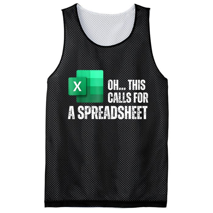 Oh This Calls For A Spreadsheet Funny Office Mesh Reversible Basketball Jersey Tank