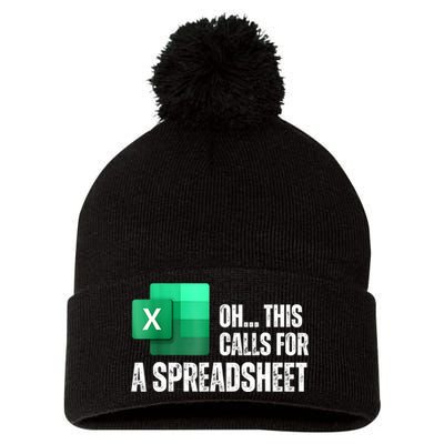 Oh This Calls For A Spreadsheet Funny Office Pom Pom 12in Knit Beanie