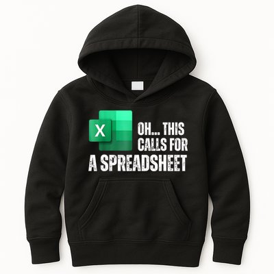 Oh This Calls For A Spreadsheet Funny Office Kids Hoodie