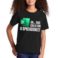 Oh This Calls For A Spreadsheet Funny Office Kids T-Shirt