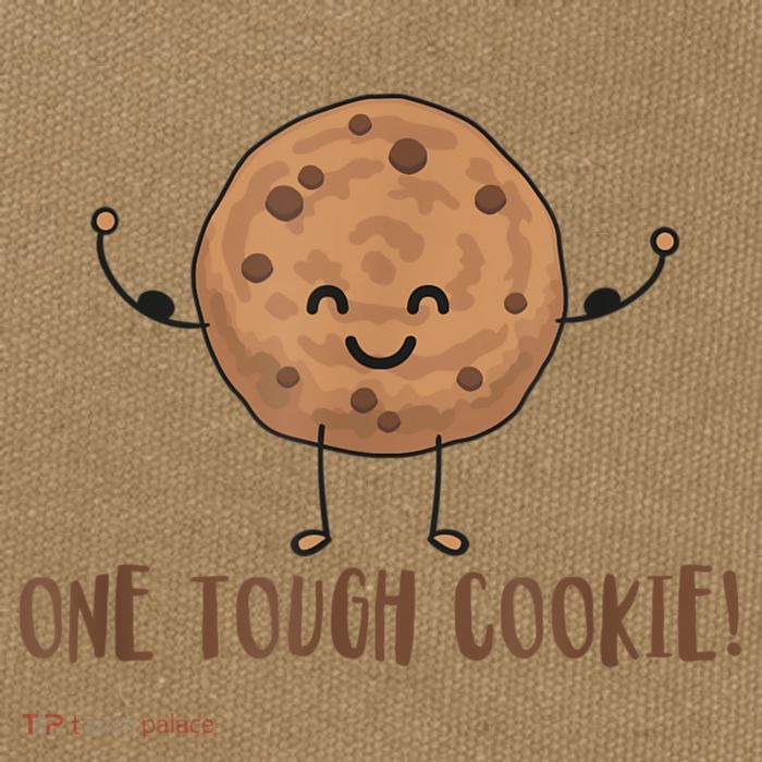 One Tough Cookie Cute Chocolate Chip Cookie With Muscles Cotton Canvas Backpack