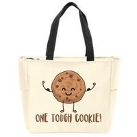 One Tough Cookie Cute Chocolate Chip Cookie With Muscles Zip Tote Bag