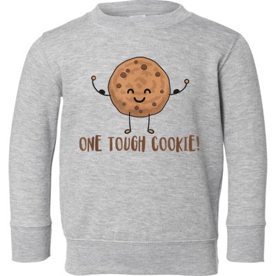One Tough Cookie Cute Chocolate Chip Cookie With Muscles Toddler Sweatshirt