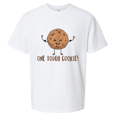 One Tough Cookie Cute Chocolate Chip Cookie With Muscles Sueded Cloud Jersey T-Shirt
