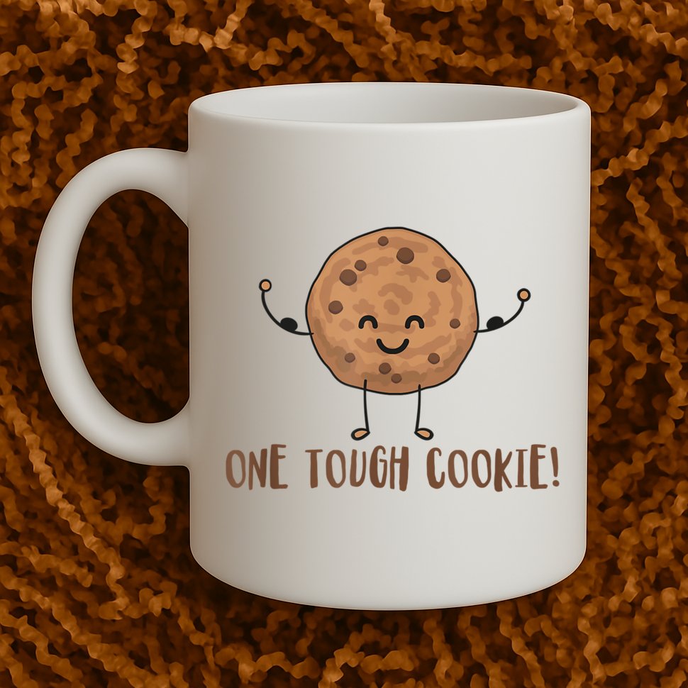 One Tough Cookie Cute Chocolate Chip Cookie With Muscles Mug