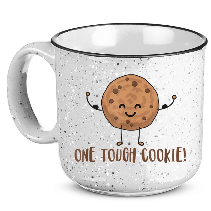 One Tough Cookie Cute Chocolate Chip Cookie With Muscles 15oz Campfire Ceramic Mug