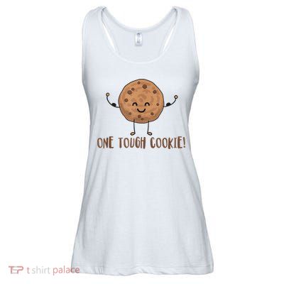 One Tough Cookie Cute Chocolate Chip Cookie With Muscles Ladies Essential Flowy Tank