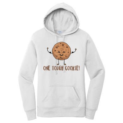 One Tough Cookie Cute Chocolate Chip Cookie With Muscles Women's Pullover Hoodie