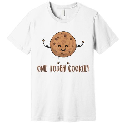 One Tough Cookie Cute Chocolate Chip Cookie With Muscles Premium T-Shirt