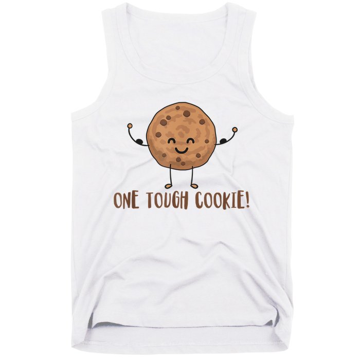One Tough Cookie Cute Chocolate Chip Cookie With Muscles Tank Top