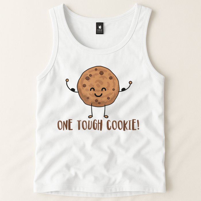One Tough Cookie Cute Chocolate Chip Cookie With Muscles Tank Top