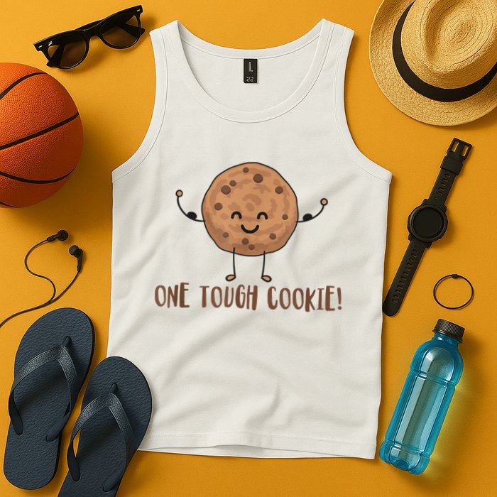 One Tough Cookie Cute Chocolate Chip Cookie With Muscles Tank Top