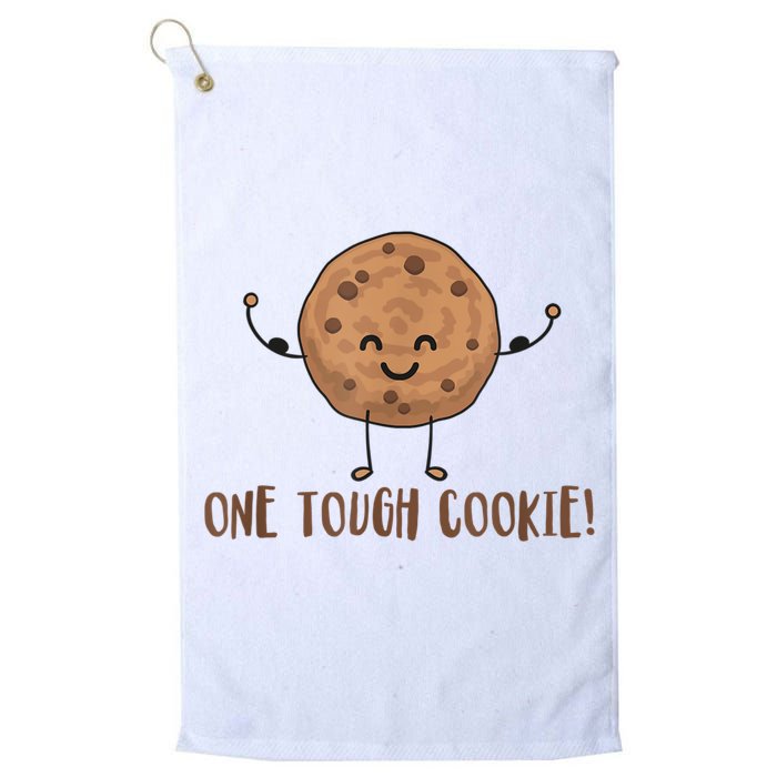 One Tough Cookie Cute Chocolate Chip Cookie With Muscles Golf Towel
